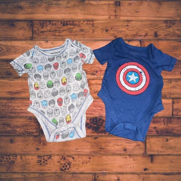 5 for $25🔥Marvel Avengers/ Captain America Short Sleeve Onesie Newborn - Picture 1 of 4